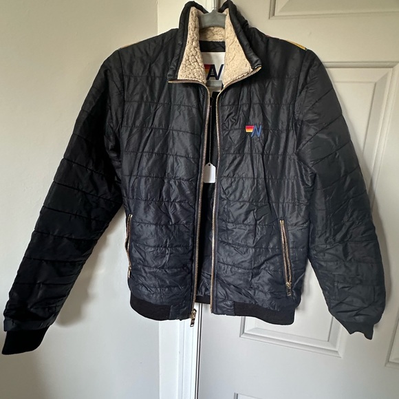 Aviator Nation Black Jacket with Rainbow Accents - Picture 3 of 3